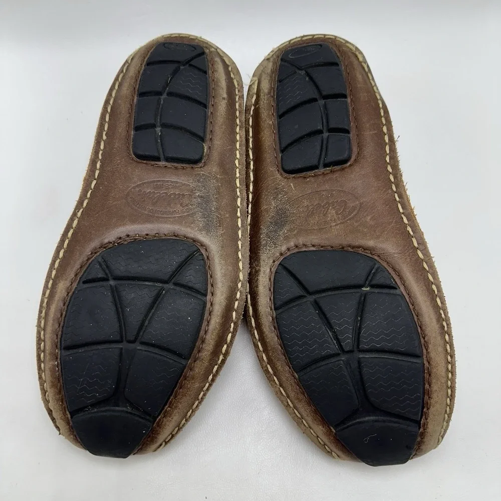 Cabelas Mens Leather Tassel Driving Moccasins Loafers Brown 9.5 D Slip On